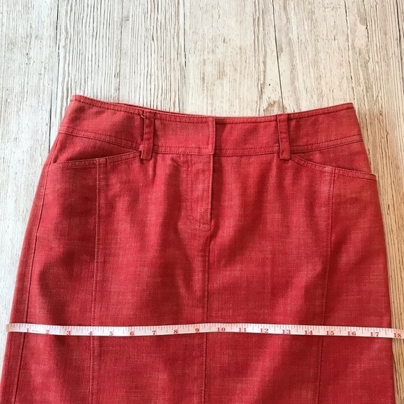 VTG J. Crew Pencil Skirt Guava Red with pockets Size 4 - Picture 5 of 8
